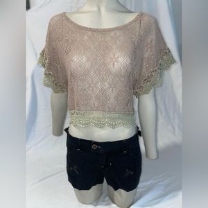 Lacy crop top, medium women’s Awake Couture brand